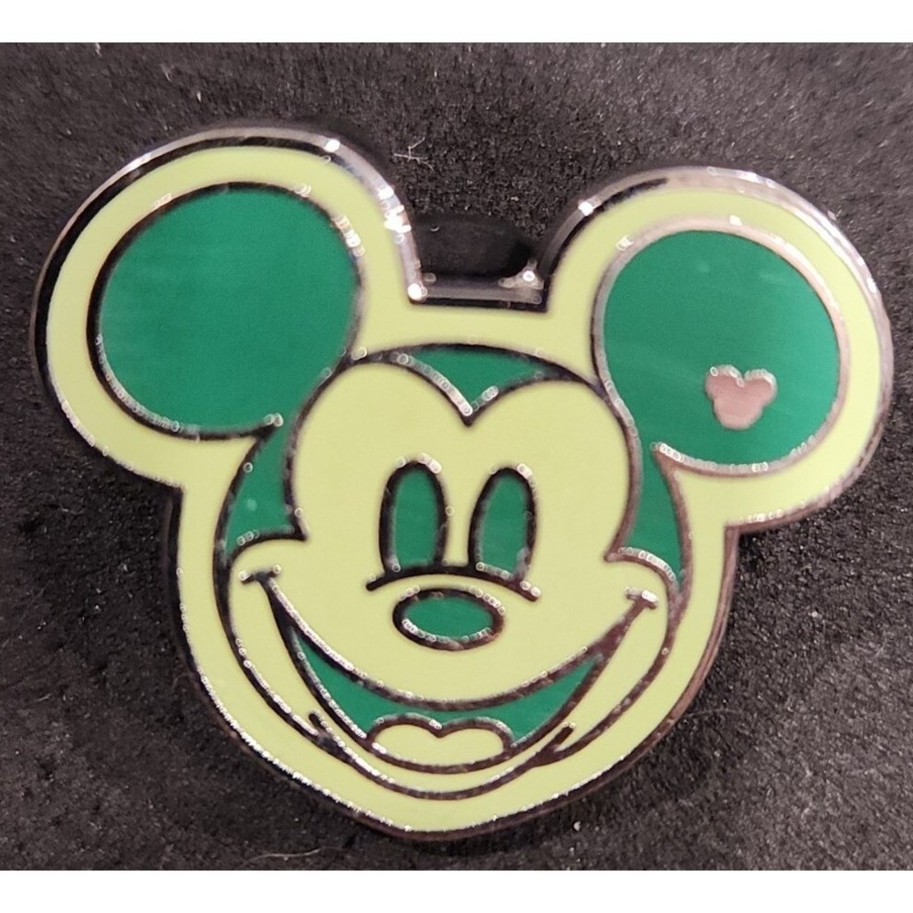 Disney Pin Mickey Mouse WDW Hidden Mickey Colorful Green Face Enamel Pin